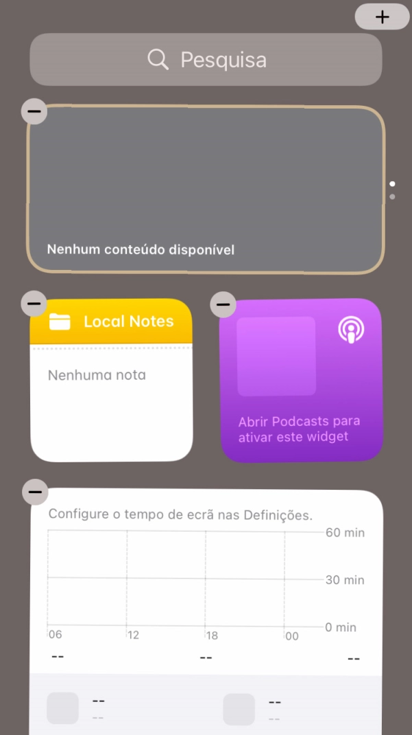 Prima o ícone para adicionar.