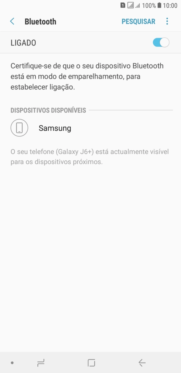 Prima o dispositivo Bluetooth pretendido e siga as indicações no ecrã para emparelhar o dispositivo pretendido com o telefone.