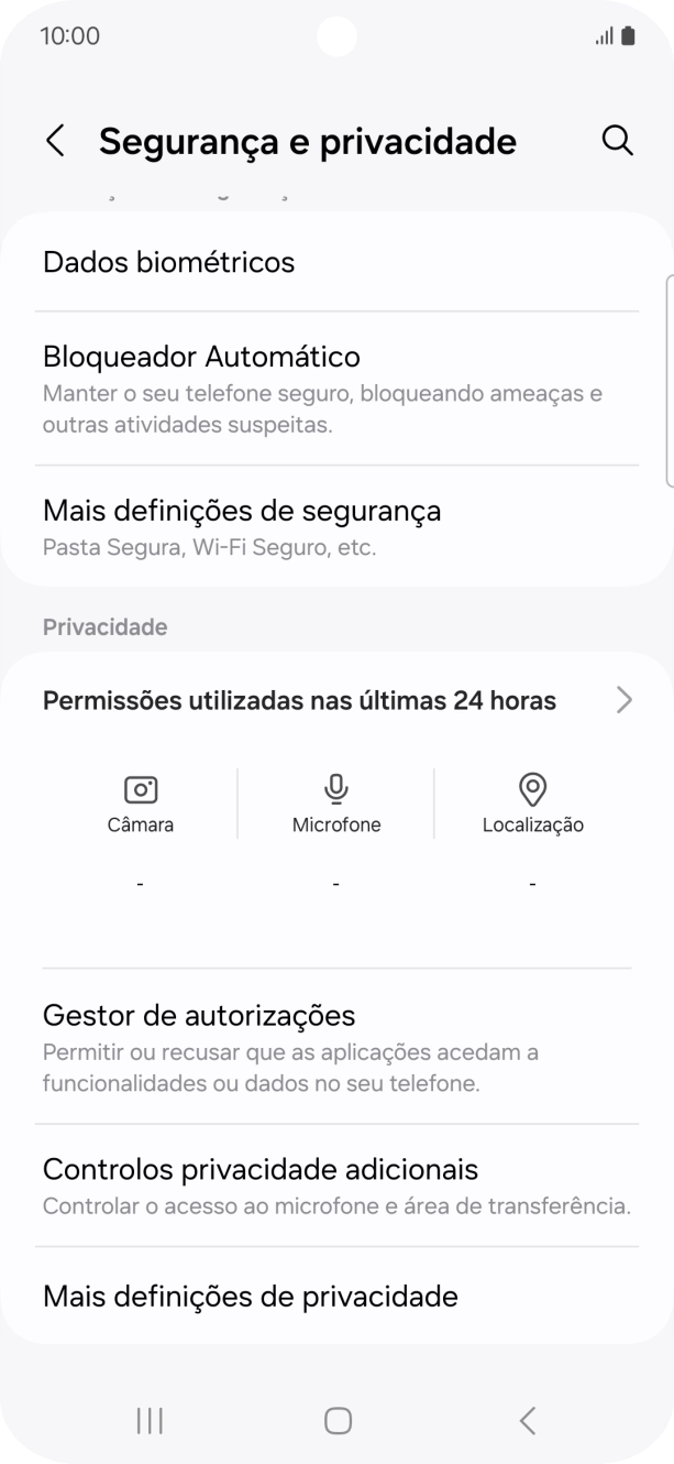 Prima Mais definições de segurança.