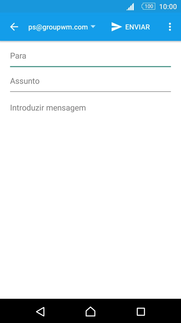 Prima Para e introduza as primeiras letras do nome do destinatário.