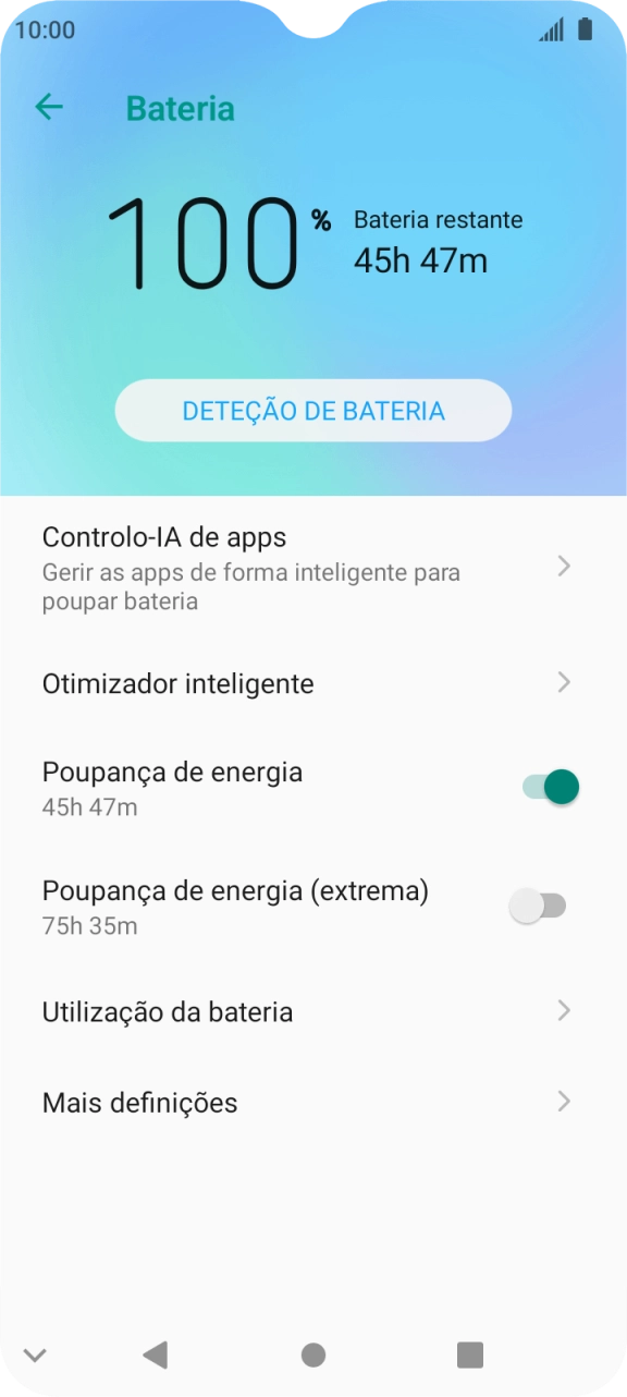 Prima a tecla de início para terminar e voltar ao ecrã inicial.