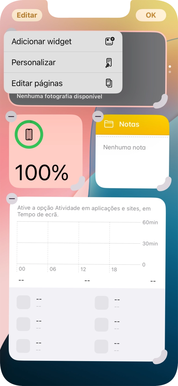 Prima Adicionar widget.