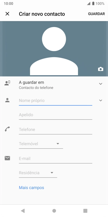 Prima a lista suspensa da lista de contactos.