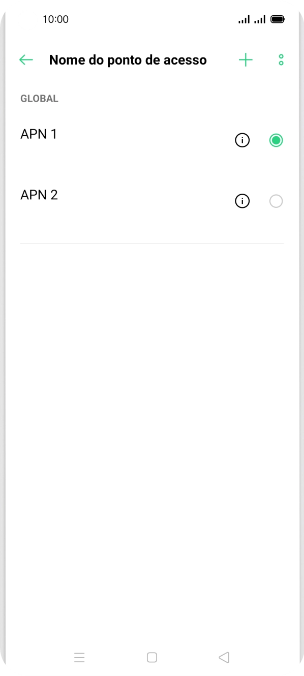 Prima o campo junto à ligação de dados para a ativar.