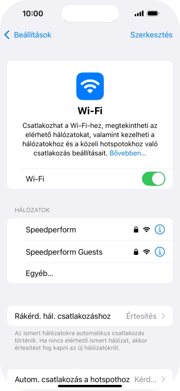 Kattints a kívánt Wi-Fi hálózatra, és írd be a Wi-Fi hálózathoz tartózó jelszót.