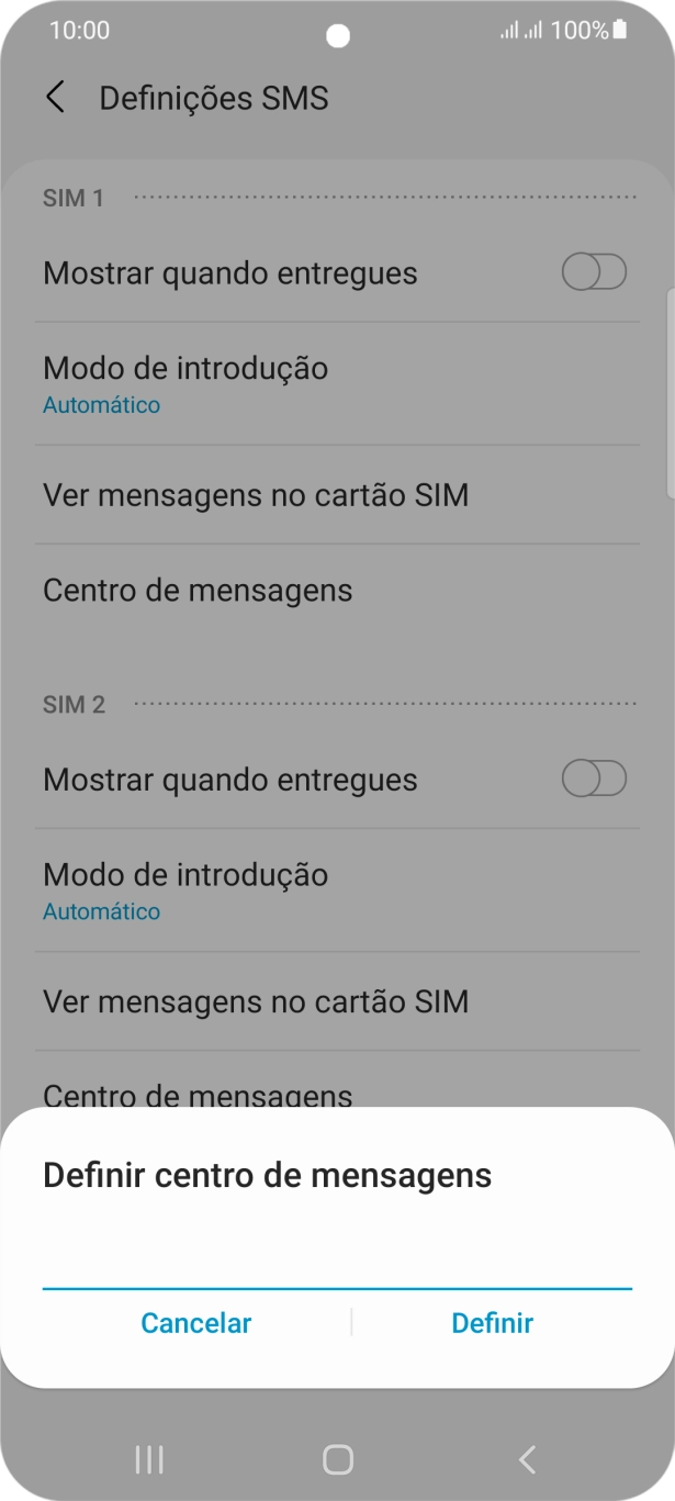 Introduza +351911616161 e prima Definir.