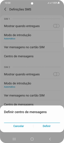 Introduza +351911616161 e prima Definir.