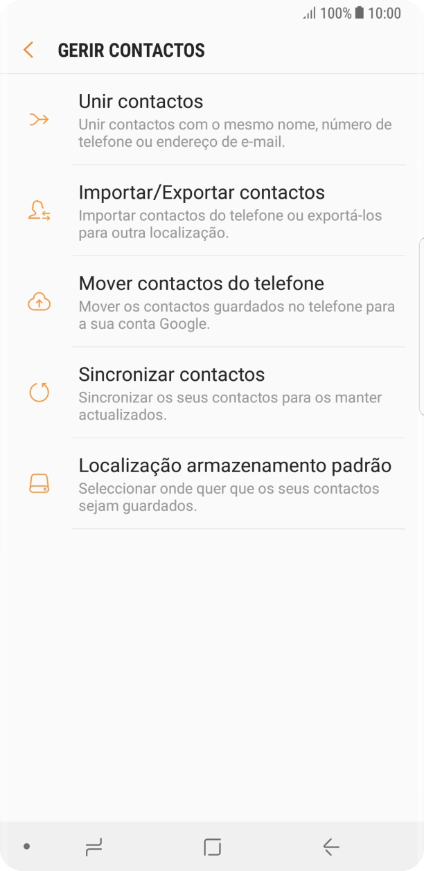 Prima Importar/Exportar contactos.