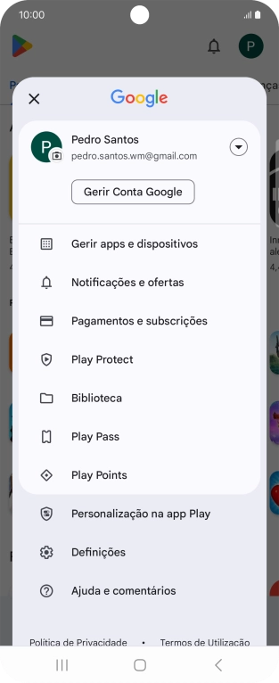 Prima Gerir apps e dispositivos.