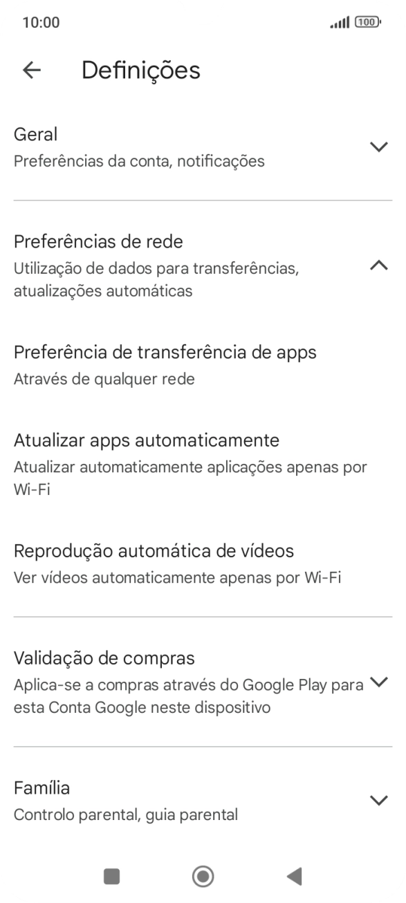 Prima Atualizar apps automaticamente.