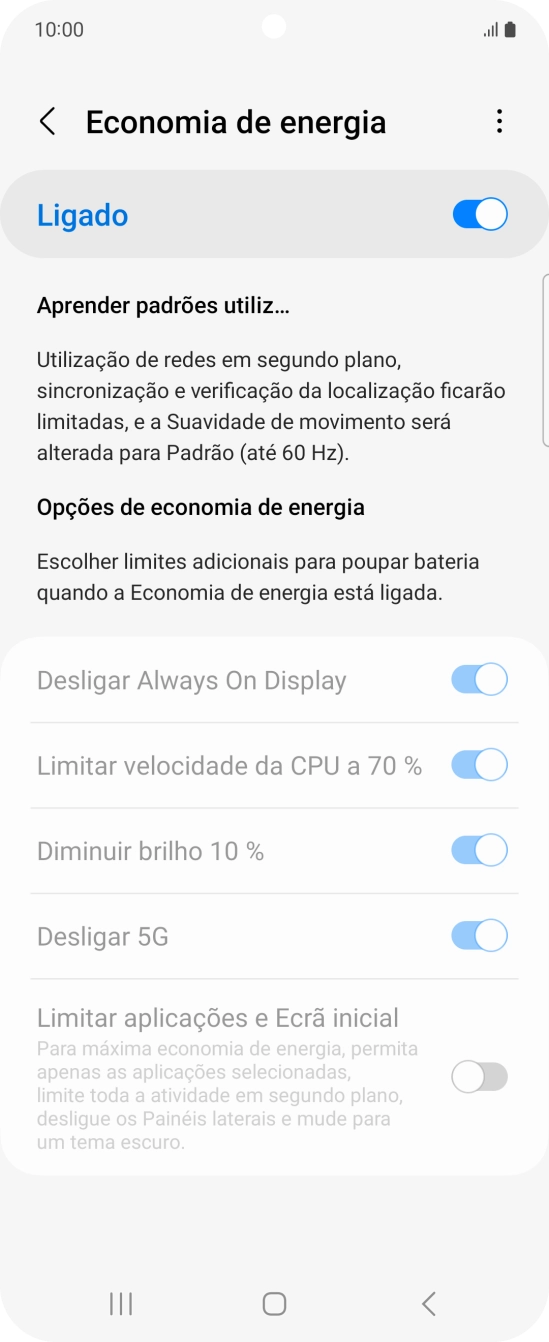 Prima a tecla de início para terminar e voltar ao ecrã inicial.