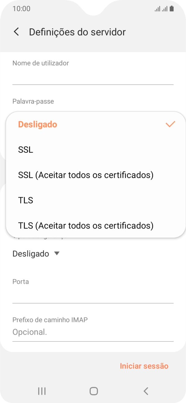 Prima Desligado para desativar a função.