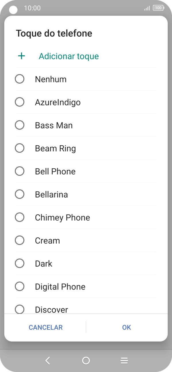 Prima Adicionar toque.