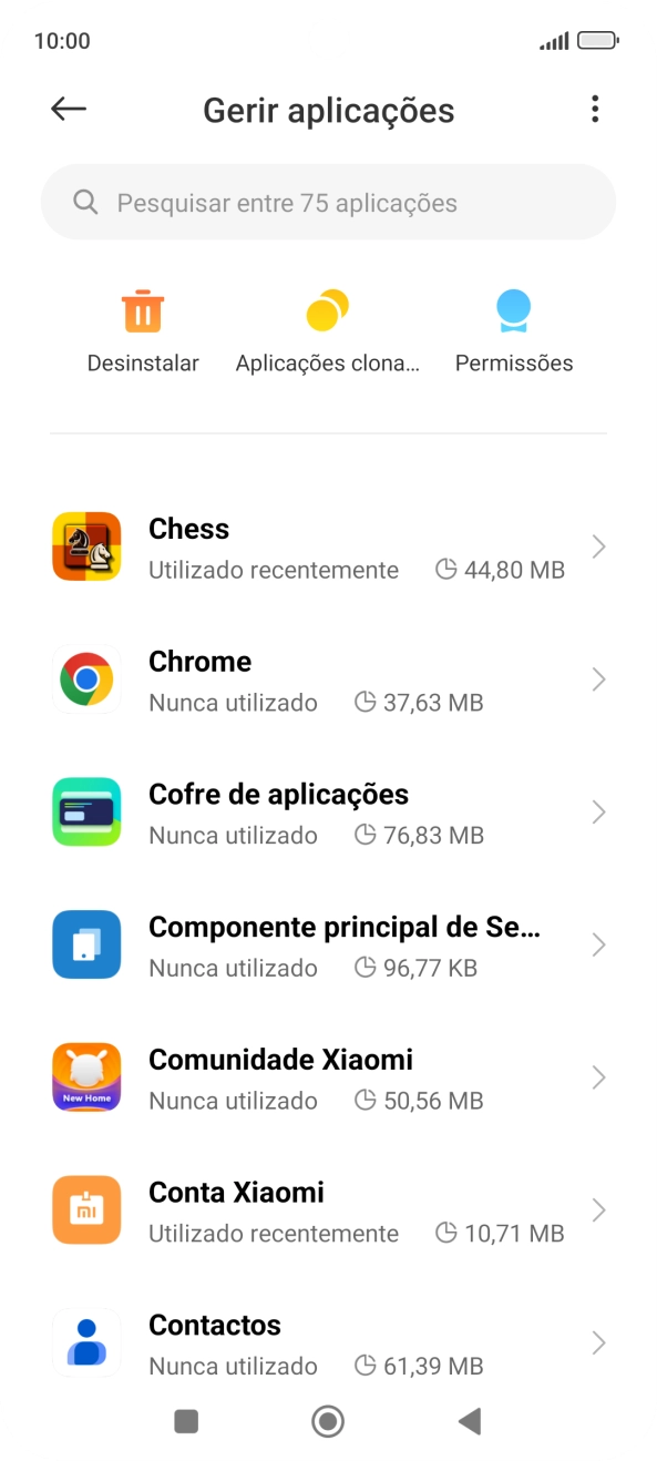 Prima a app pretendida.