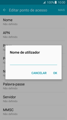 Introduza vodafone e prima OK.