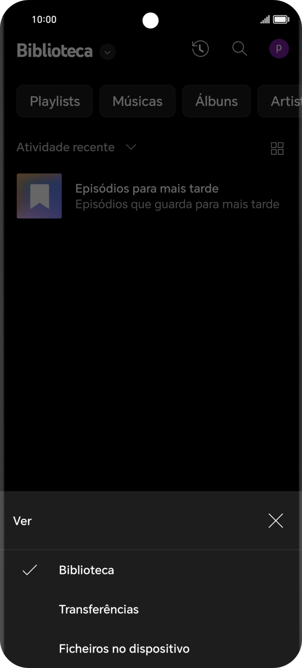 Prima a categoria pretendida e dirija-se ao ficheiro de música pretendido.