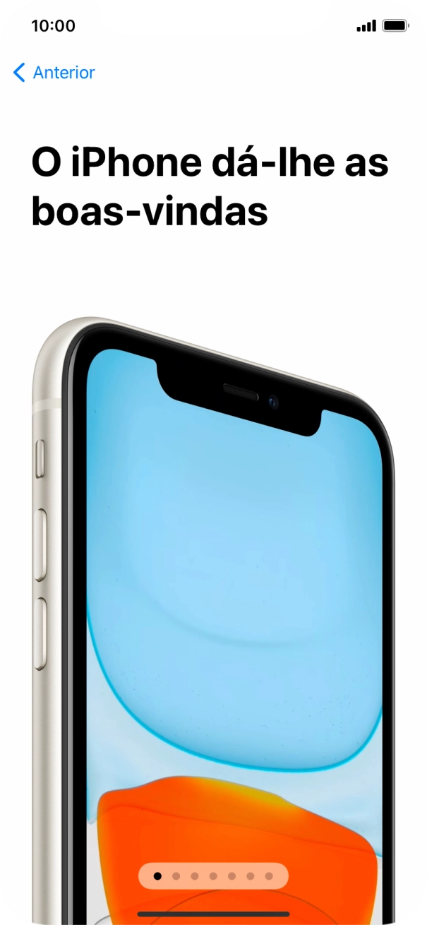 Para voltar ao ecrã inicial, deslize o dedo de baixo para cima a partir da base do ecrã.