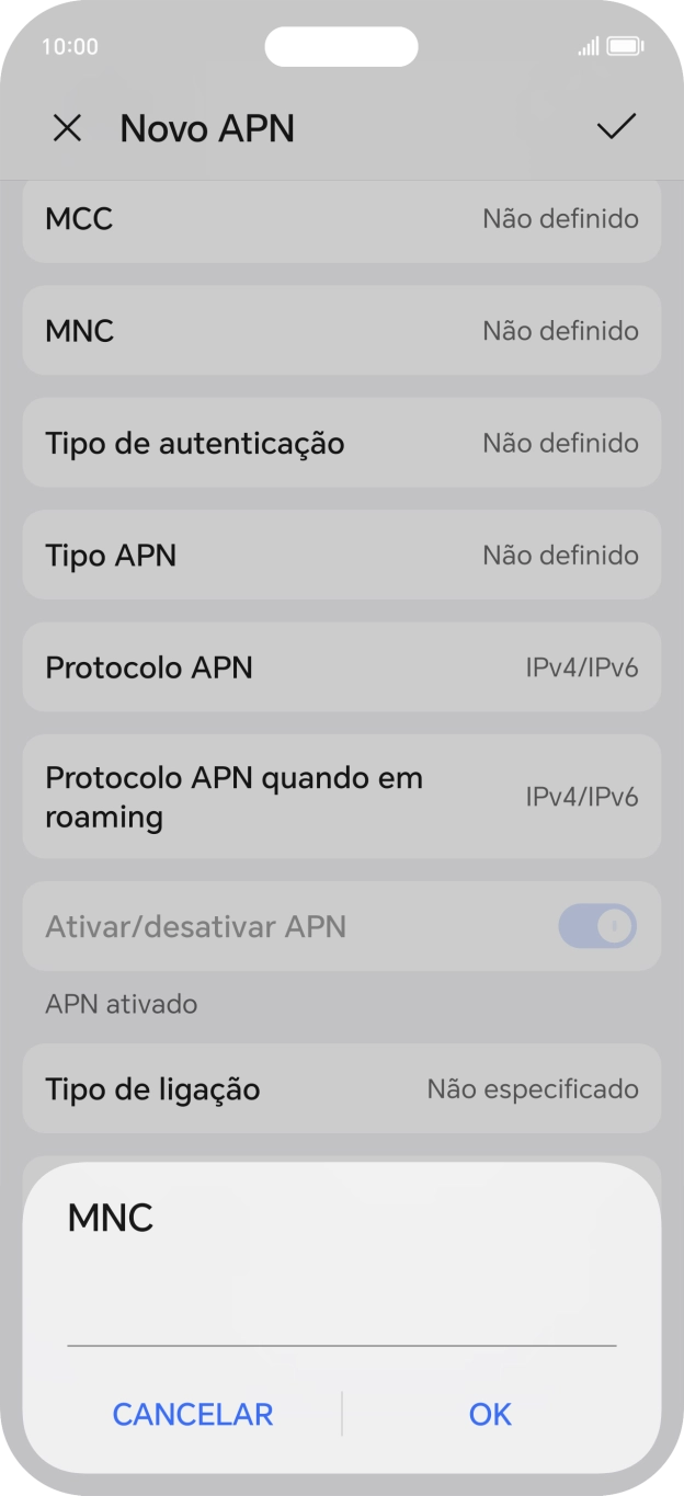 Introduza 01 e prima OK.