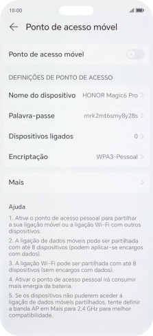 Prima Palavra-passe e introduza a password pretendida.
