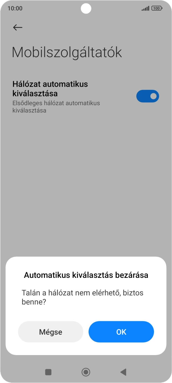 Válaszd az OK lehetőséget.