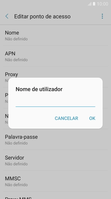 Introduza vodafone e prima OK.
