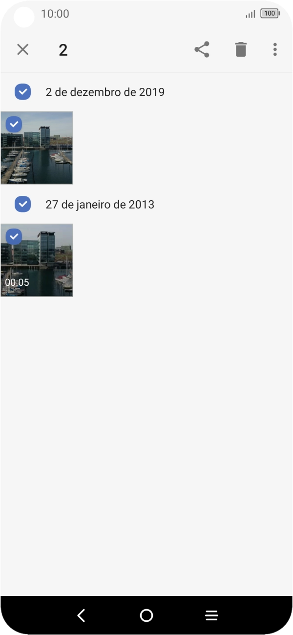 Prima o ícone para partilhar.