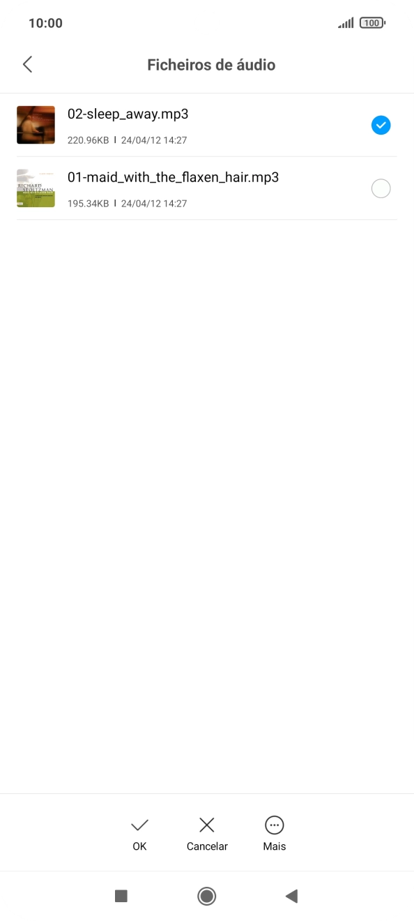 Quando tiver encontrado o tom de toque que pretende, prima OK.