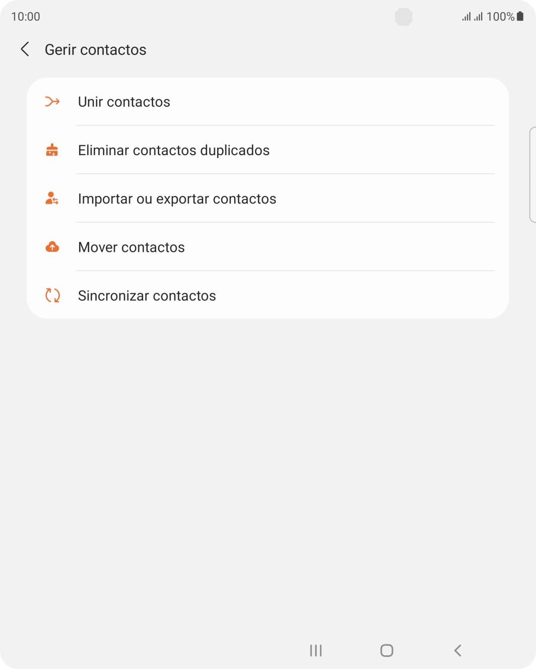 Prima Importar ou exportar contactos.