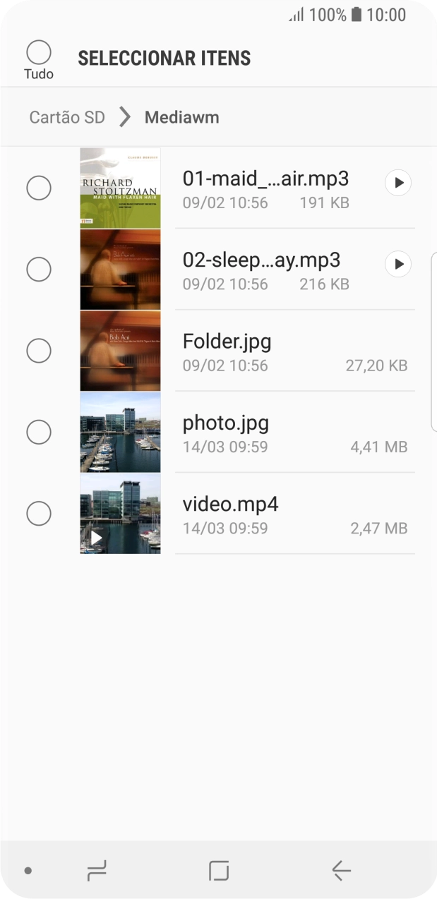 Prima o ficheiro pretendido.