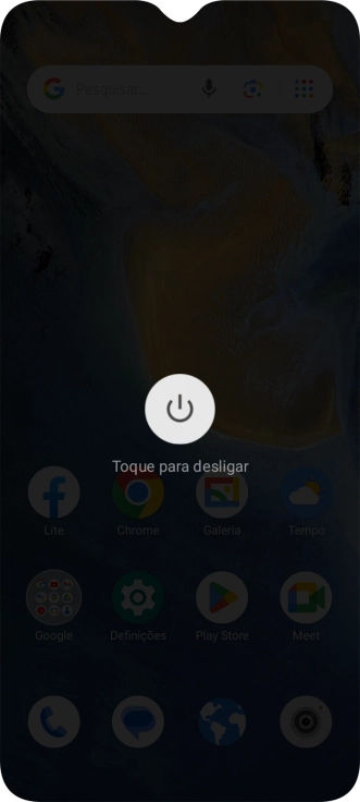 Prima Toque para desligar.
