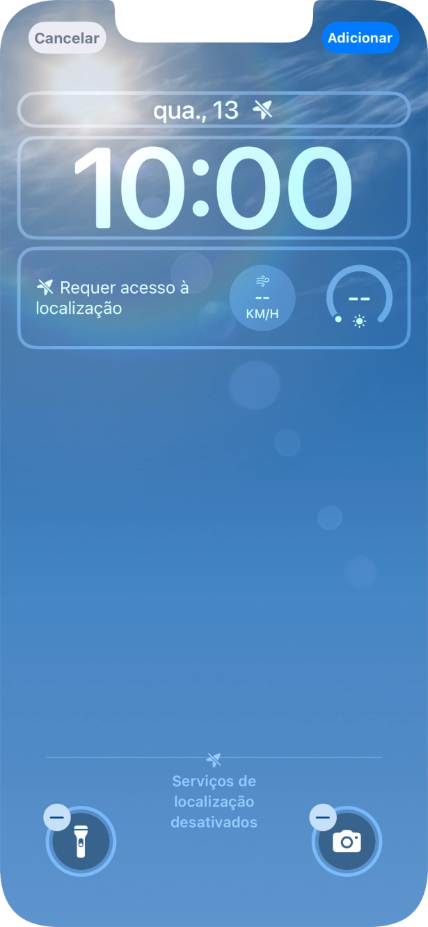 Se pretender personalizar a visualização da data no ecrã de bloqueio, prima o widget de data e siga as indicações no ecrã para escolher a visualização pretendida para o widget.