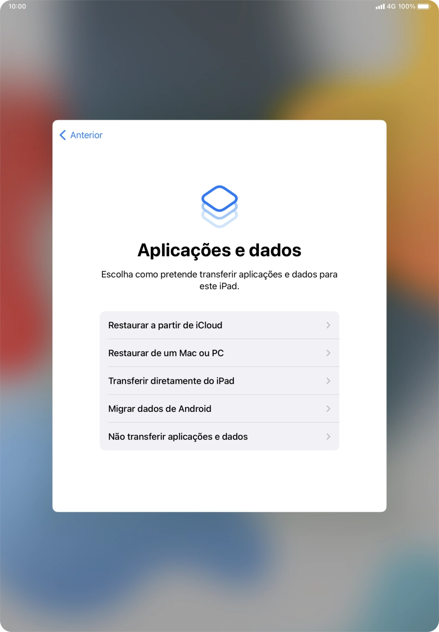 Prima Não transferir aplicações e dados e siga as indicações no ecrã para terminar a ativação.