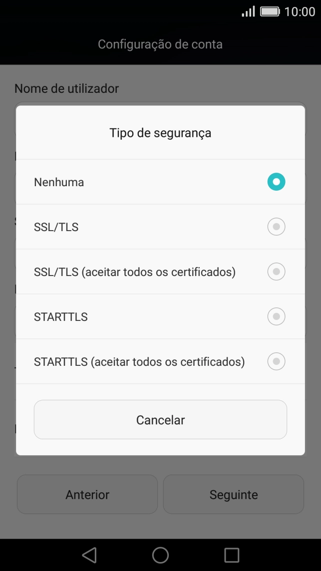 Prima Nenhuma para desativar a função.