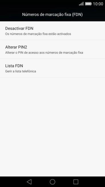 Prima Desactivar FDN para desativar a marcação permitida.