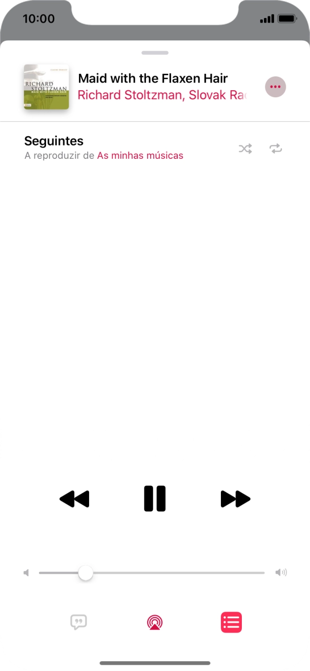 Prima o ícone de reprodução aleatória para ativar ou desativar a função.