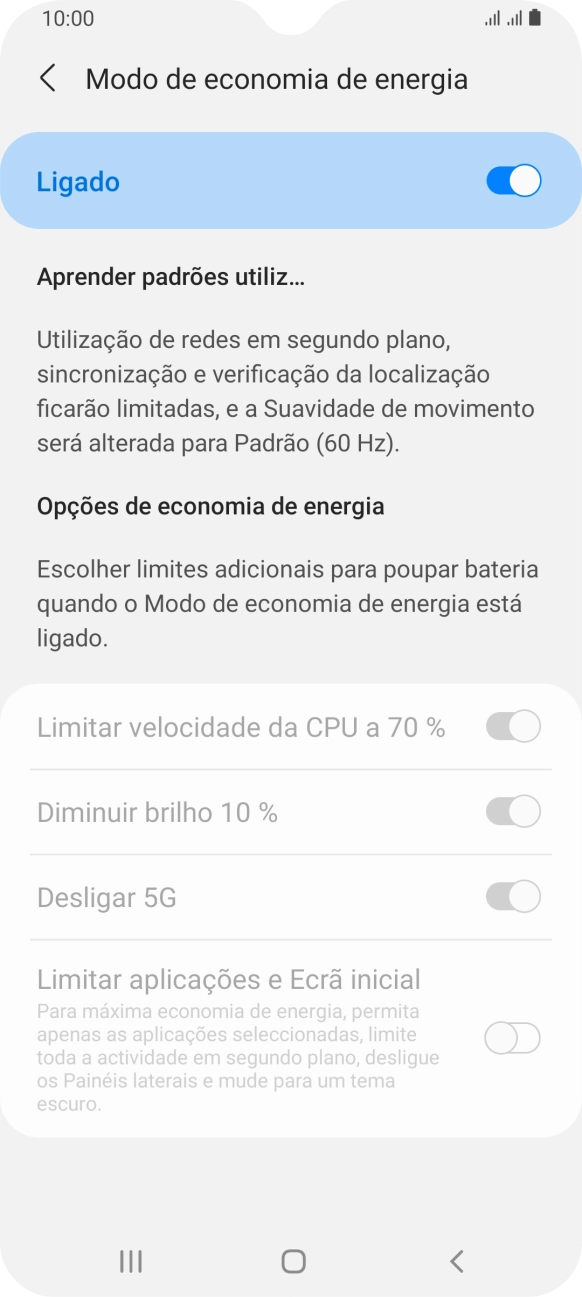 Prima a tecla de início para terminar e voltar ao ecrã inicial.