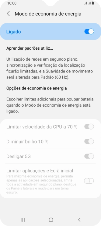 Prima a tecla de início para terminar e voltar ao ecrã inicial.