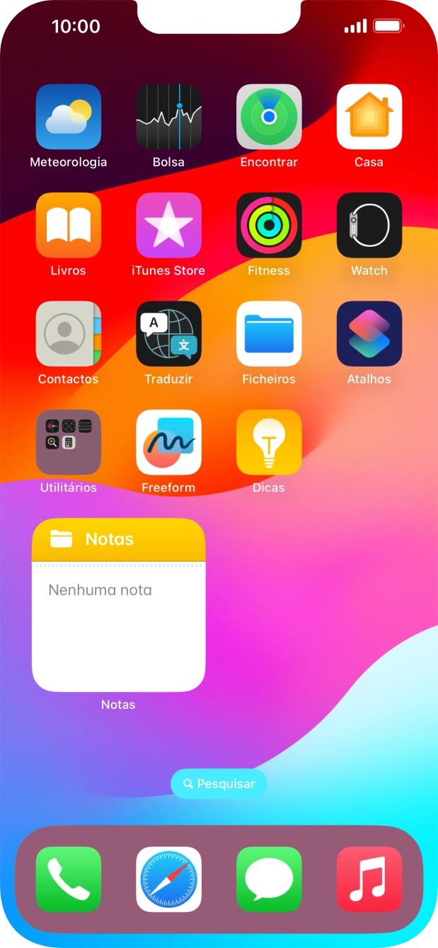 Se utilizar uma pilha de widgets: Deslize o dedo para cima ou para baixo na pilha para escolher o widget pretendido.