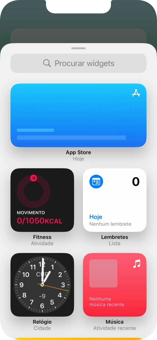 Prima o widget pretendido.