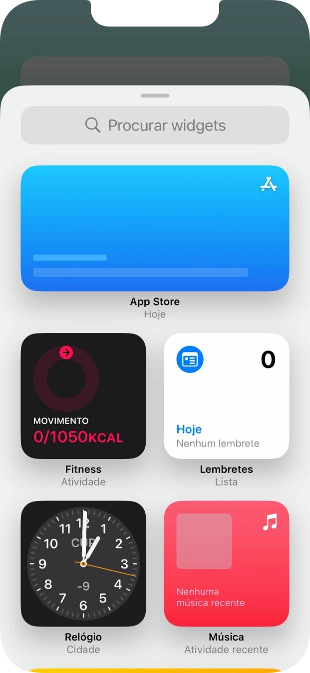 Prima o widget pretendido.