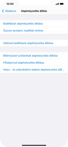 Válaszd a Beállítások alaphelyzetbe állítása lehetőséget.