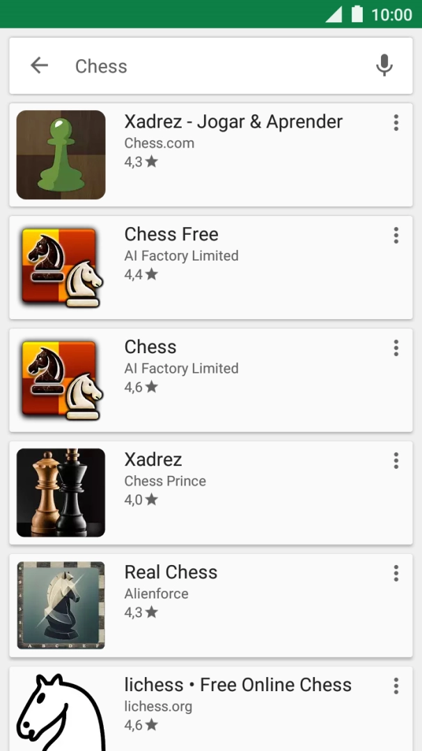 Prima a app pretendida.