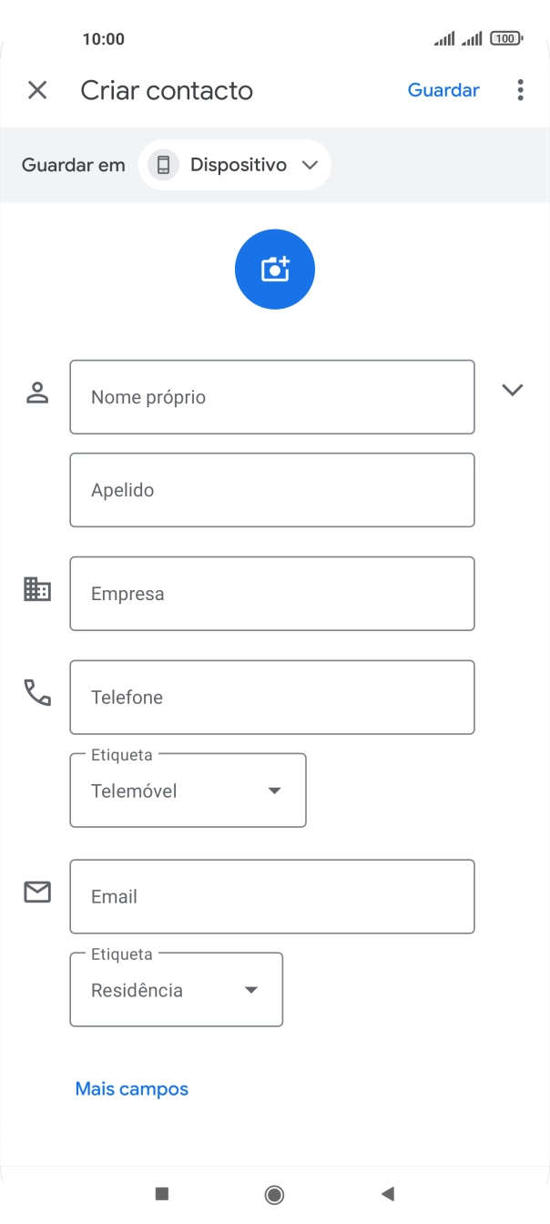 Prima a lista suspensa da lista de contactos.