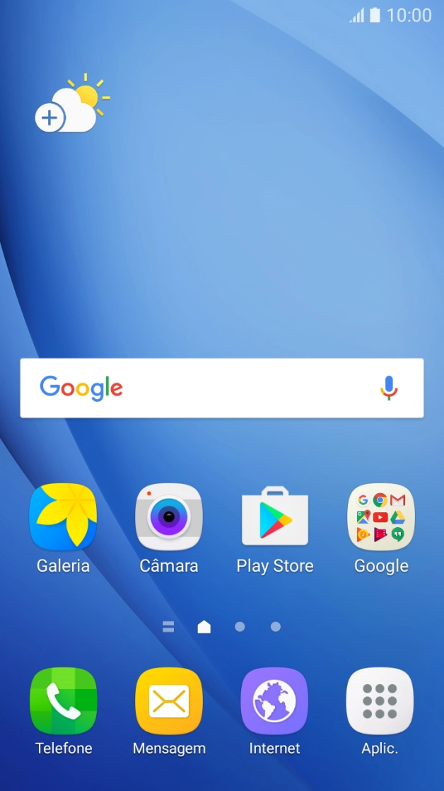Deslize o dedo para baixo a partir do topo do ecrã.