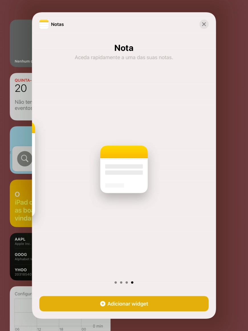 Prima Adicionar widget.