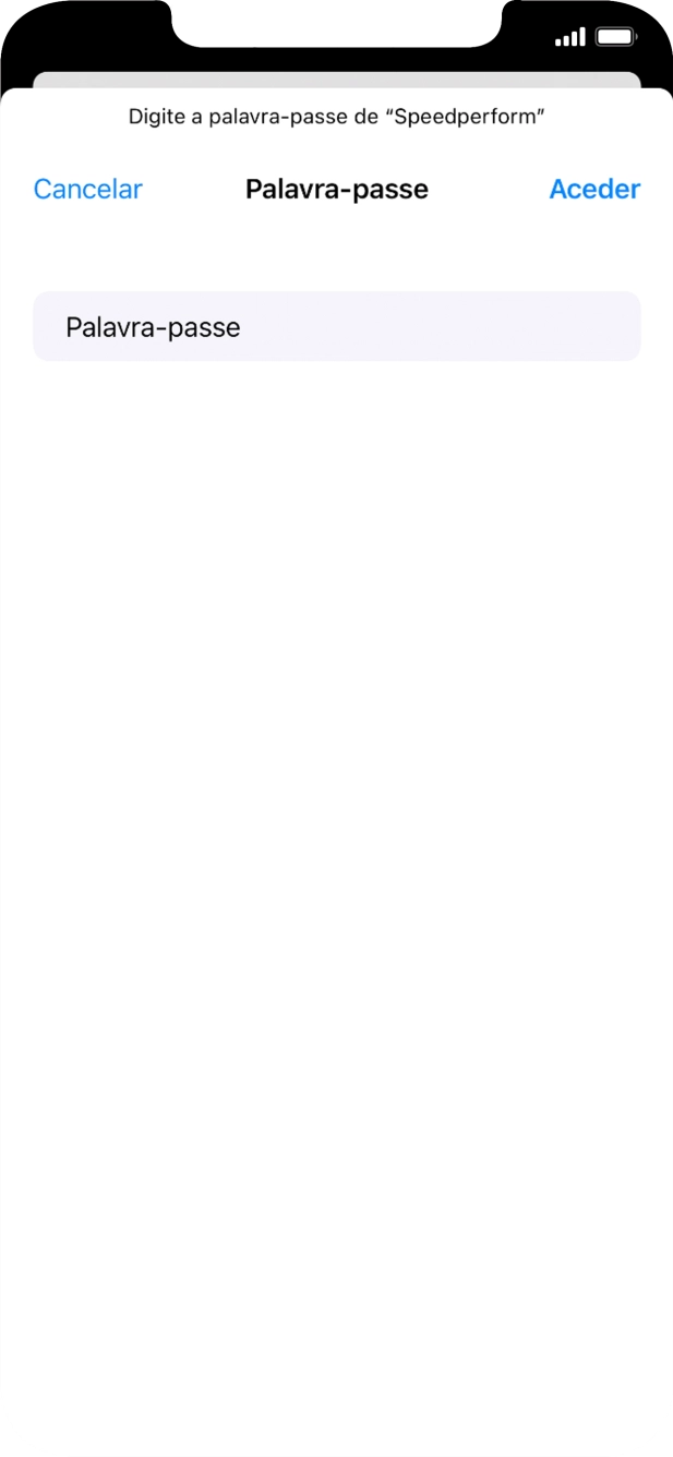 Introduza a password da rede Wi-Fi e prima Aceder.