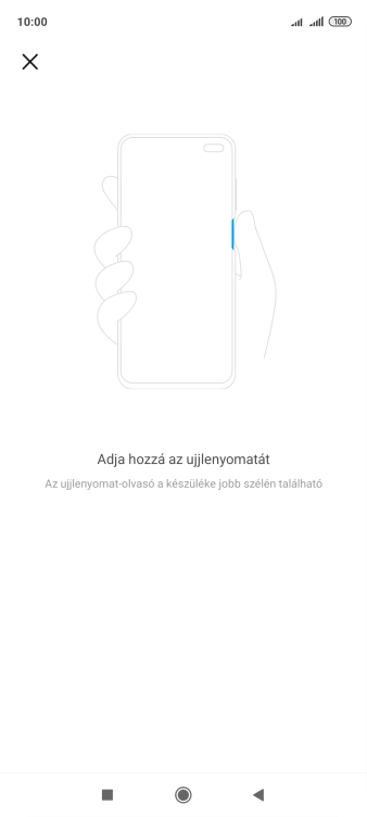 Kövesd a kijelzőn megjelenő utasításokat képernyőzár létrehozásához ujjlenyomattal.