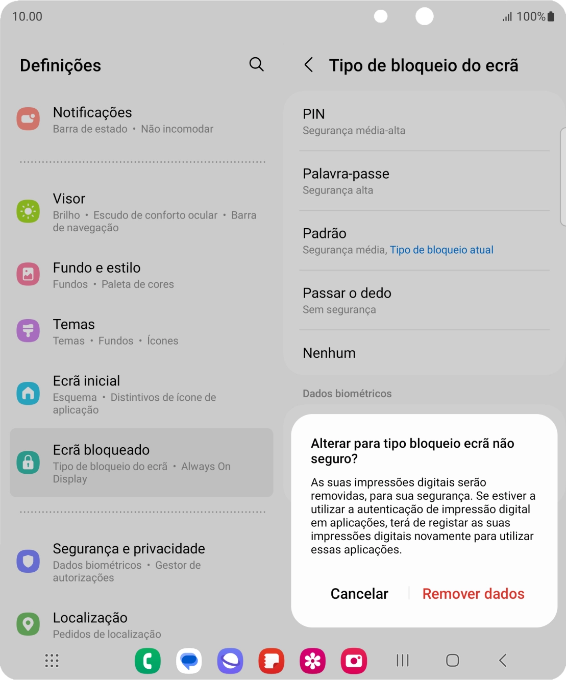 Prima Remover dados.