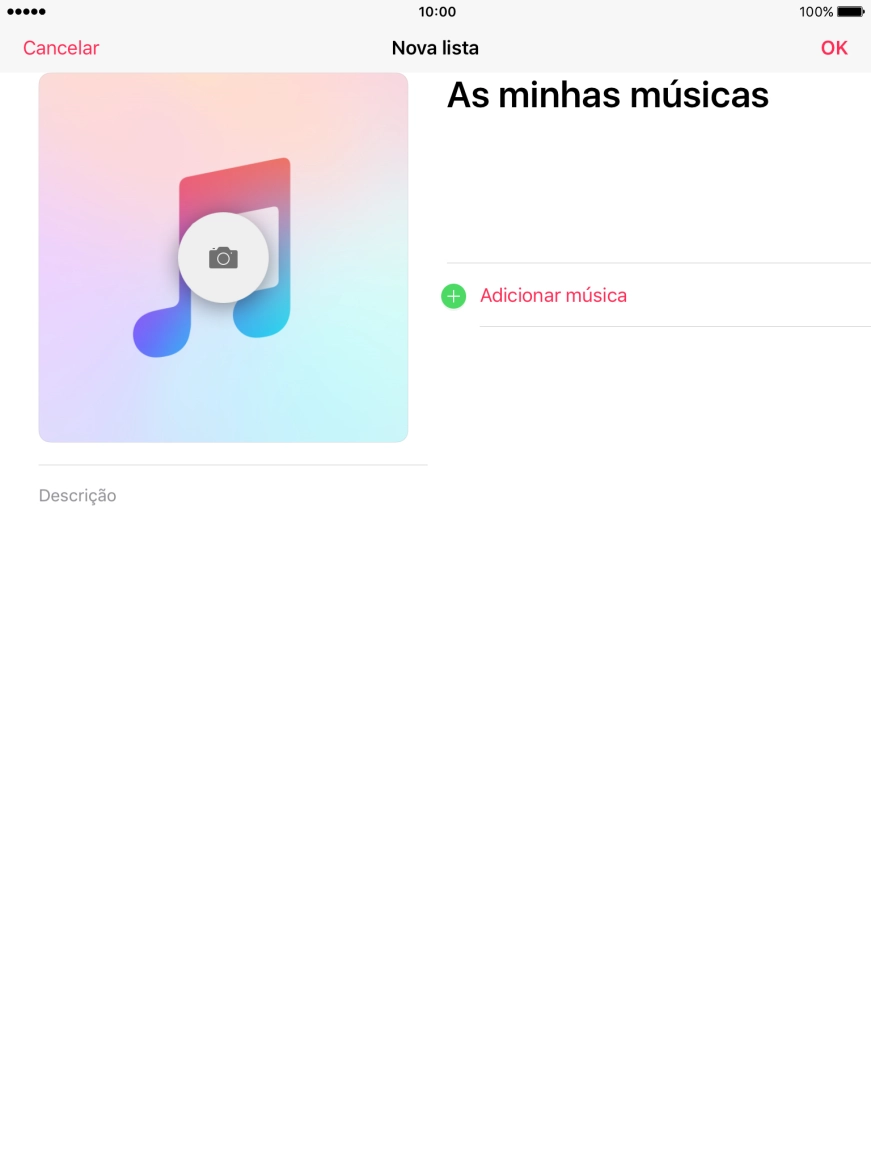 Prima Adicionar música.