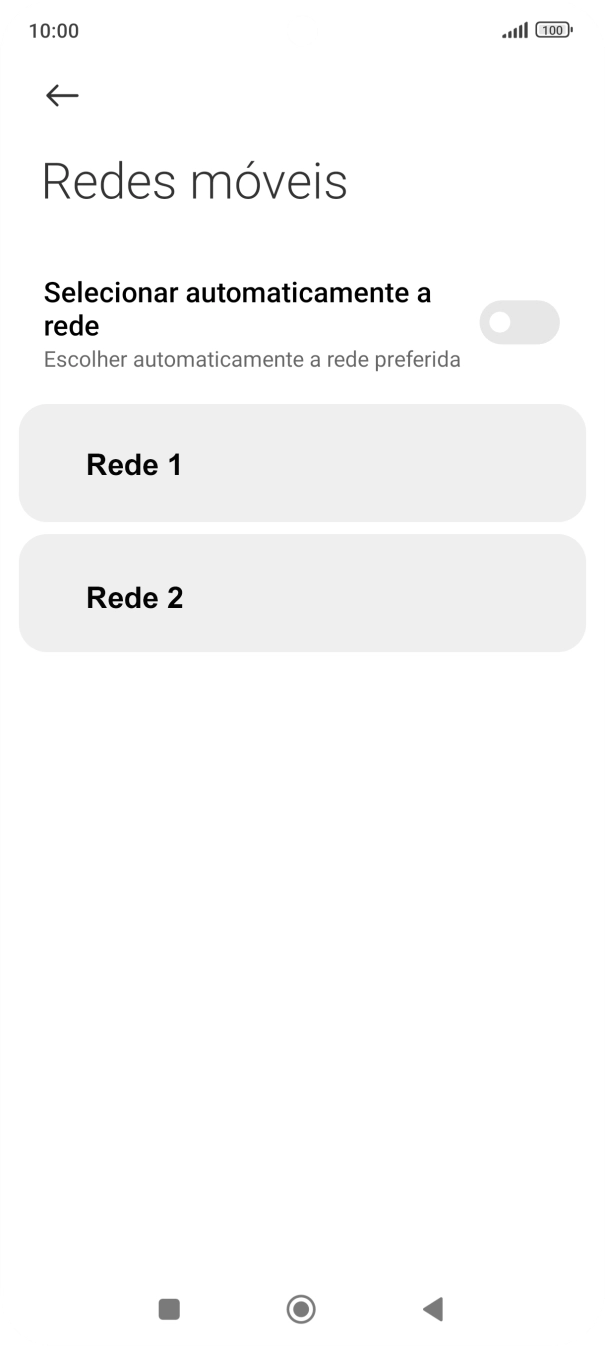 Prima a rede pretendida.